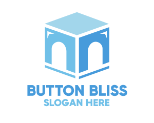 Blue Arch Cube logo design