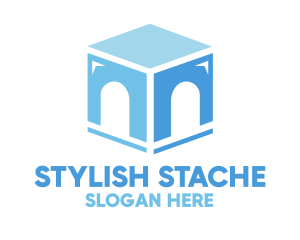 Blue Arch Cube logo design