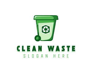 Garbage Bin Trash Recycle logo design