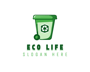 Garbage Bin Trash Recycle logo design