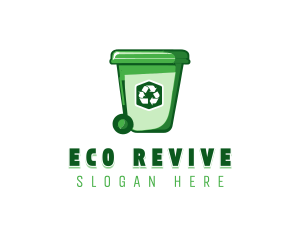 Garbage Bin Trash Recycle logo design