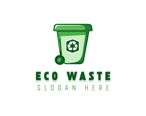 Garbage Bin Trash Recycle logo design