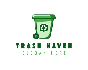 Garbage Bin Trash Recycle logo design