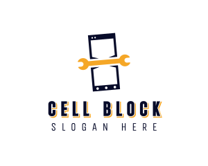 Cell Phone Wrench Repair logo design