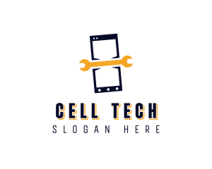 Cell Phone Wrench Repair logo design