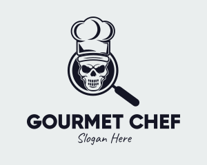 Skeleton Chef Magnifier logo design