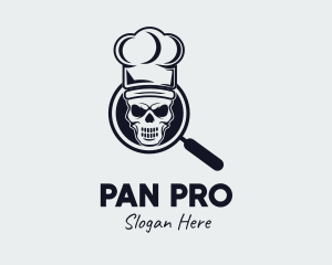 Skeleton Chef Magnifier logo design