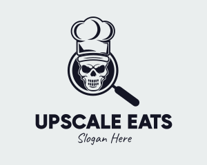 Skeleton Chef Magnifier logo design