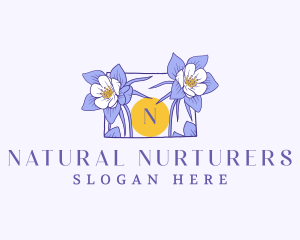 Colorado Columbine Flower logo design