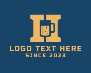 Beer Mug Letter H  logo