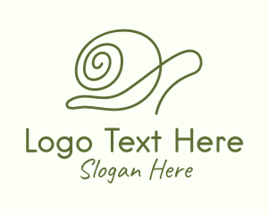 Minimalist Green Snail Logo
