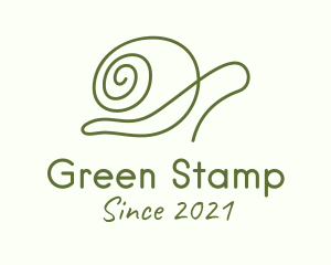 Minimalist Green Snail logo design