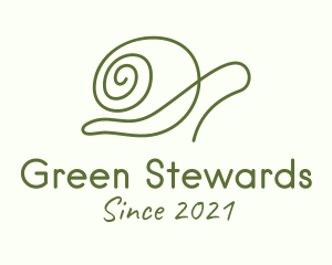 Minimalist Green Snail logo design