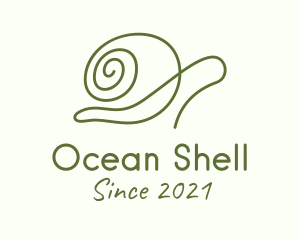 Minimalist Green Snail logo