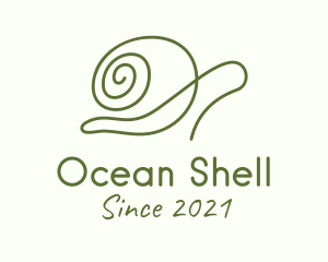 Minimalist Green Snail logo design