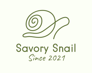 Minimalist Green Snail logo