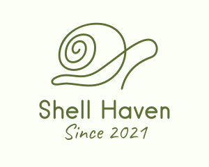 Minimalist Green Snail logo