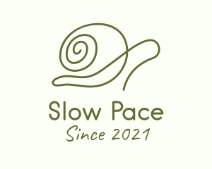 Minimalist Green Snail logo design