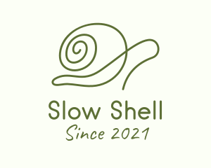 Minimalist Green Snail logo design