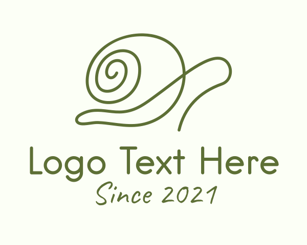 Minimalist Green Snail logo