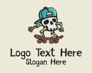 Skull Skater Skateboard logo design