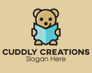 Reading Teddy Bear  logo design