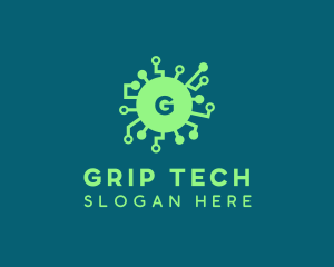 Computer Tech Virus logo design