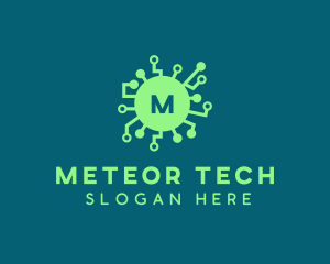 Computer Tech Virus logo design