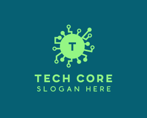 Computer Tech Virus logo design