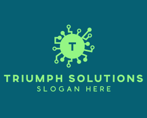 Computer Tech Virus logo design