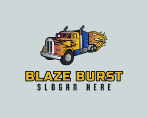 Fast Flaming Truck logo design