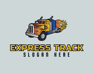 Fast Flaming Truck logo design