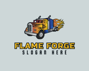 Fast Flaming Truck logo design