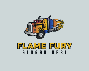 Fast Flaming Truck logo design