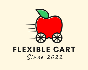 Apple Fruit Grocery Cart logo design