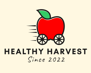 Apple Fruit Grocery Cart logo design