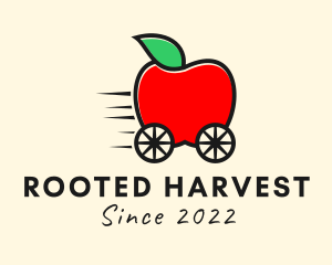 Apple Fruit Grocery Cart logo design