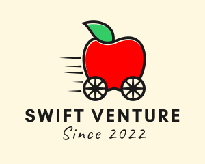 Apple Fruit Grocery Cart logo design