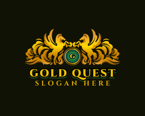 Pegasus Stallion Gold logo design