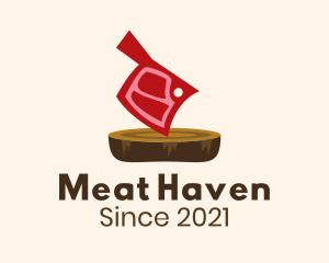 Butcher Knife Meat logo design