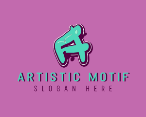 Modern Graffiti Letter A logo design