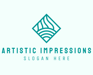 Abstract Wave Lines Startup logo design