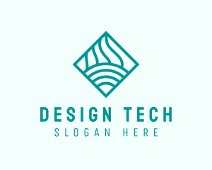 Abstract Wave Lines Startup logo design