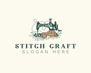 Floral Sewing Machine Tailoring logo