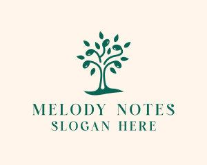 Note Music Tree logo design