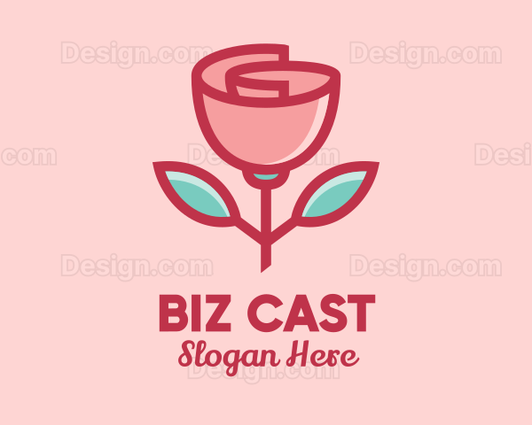 Origami Paper Rose Flower Logo