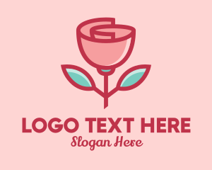 Origami Paper Rose Flower  logo design