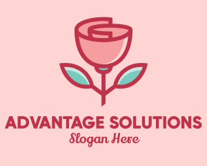 Origami Paper Rose Flower  logo design