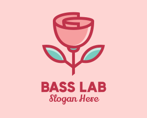 Origami Paper Rose Flower  logo design