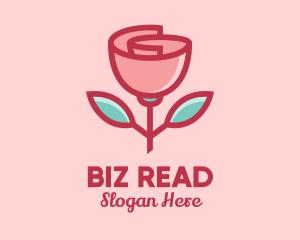 Origami Paper Rose Flower  logo design